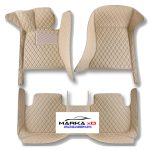 7D Araca Özel Taban Kaplama Paspasları | Deri Dokulu Lüks Koruma-Bej Renk