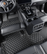 5D Havuzlu Araç içi Taban Kılıfı [Taban Kaplama]-Siyah Beyaz Dikişli - Resim 6