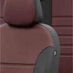 Araca Özel Üretim Oto Kılıfı | Deri | Bordo Renk  - Resim 4