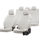 Araca Özel Üretim Oto Kılıfı | Deri | Beyaz Renk 