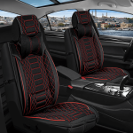 Oto Koltuk Minderi | Siyah Kırmızı Dikiş -Royal Serisi-2022