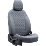 Araca Özel Üretim Oto Kılıfı-Gri Renk -Kapitone Deri - Resim 5